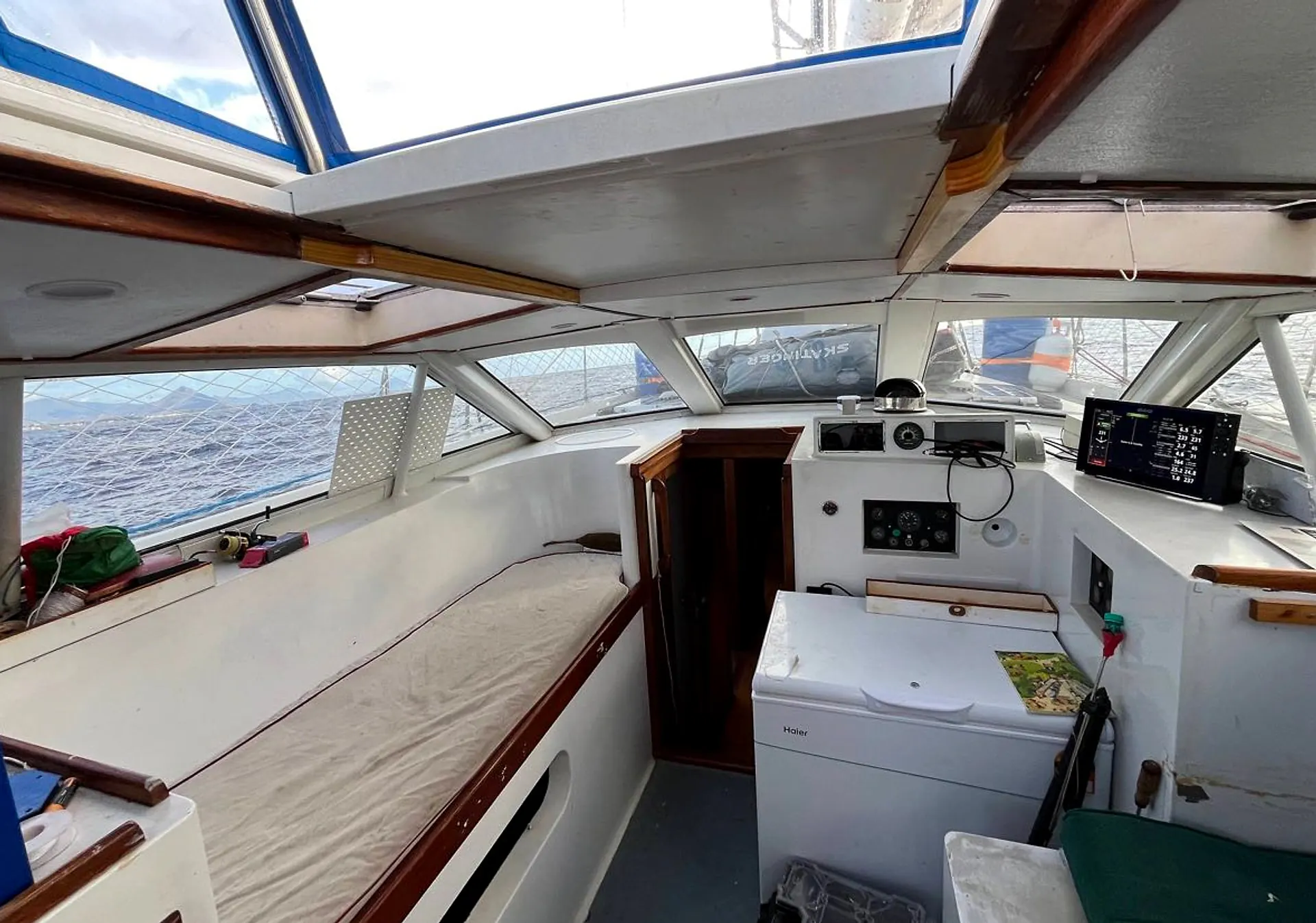 Inside the pilothouse